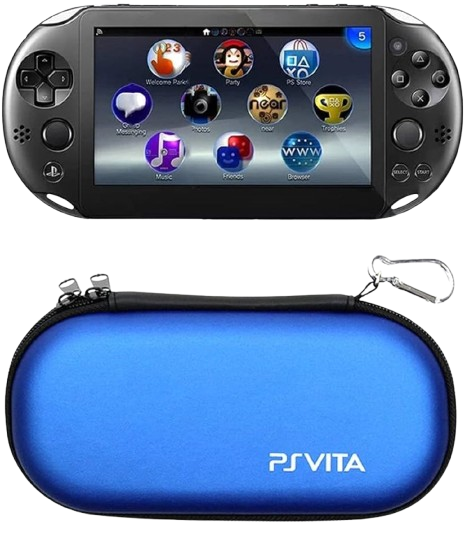 Hard Cover Bag Pouch Travel Carry Shell Case/Cover compatible with Sony PSVita 1000 2000 Game Console Blue
